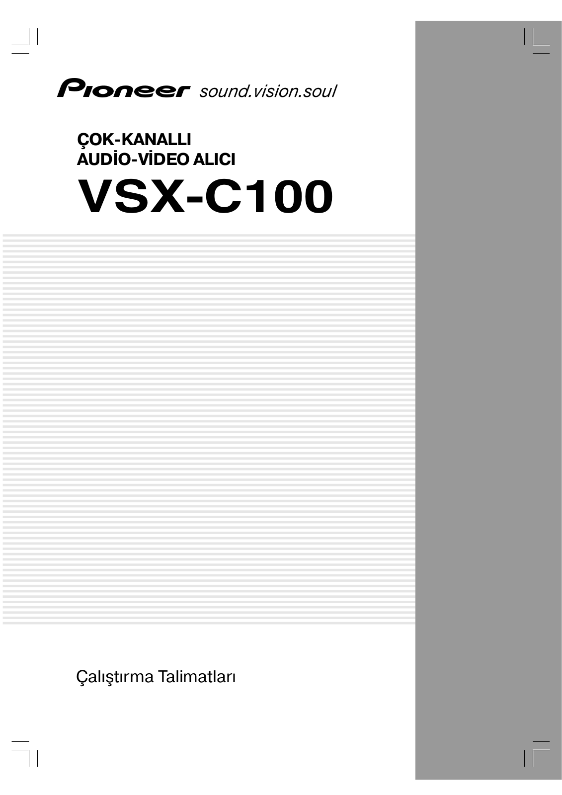 Pioneer VSX-C100-S, VSX-C100-K User manual