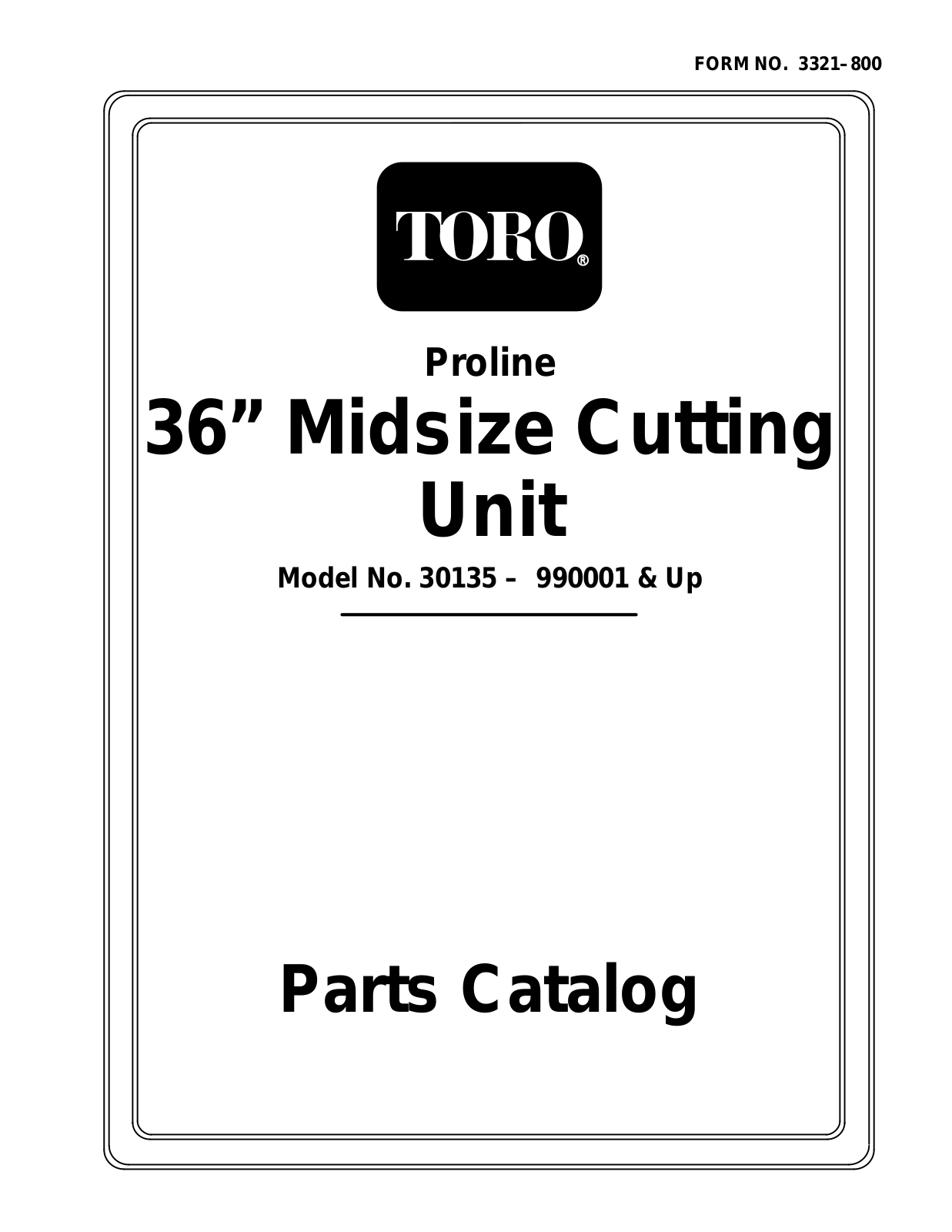 Toro 30135 Parts Catalogue