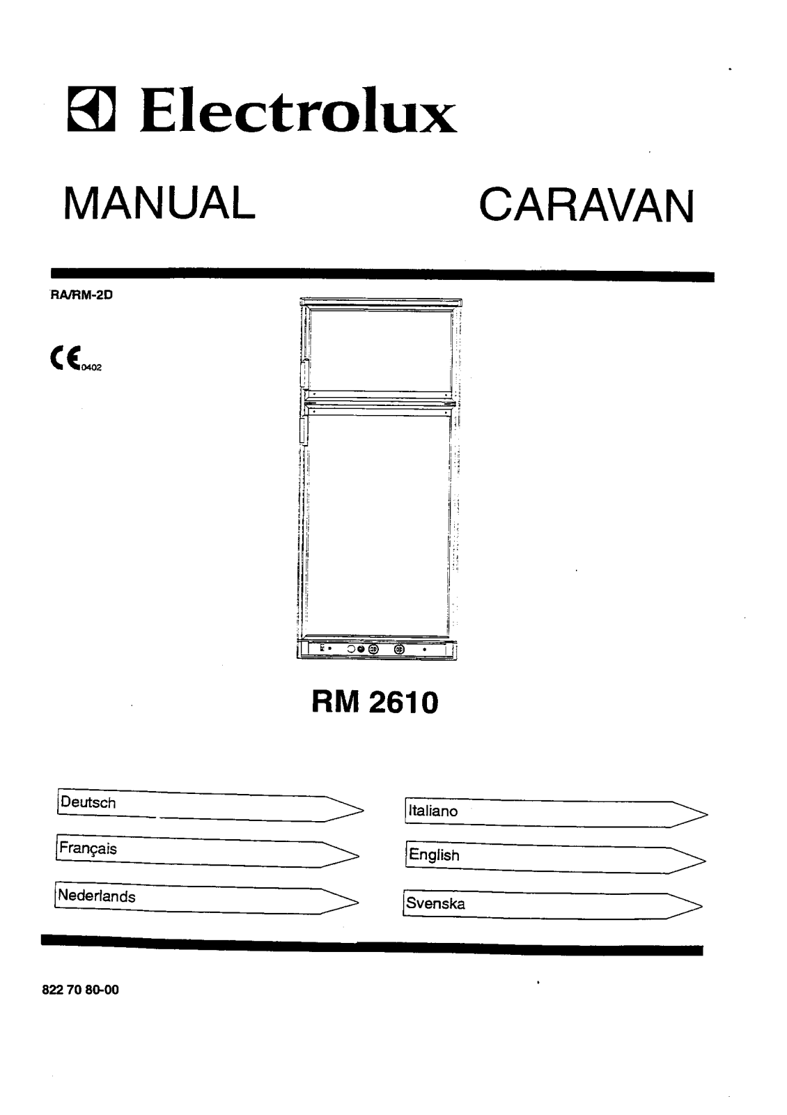 electrolux RM2610 User Manual