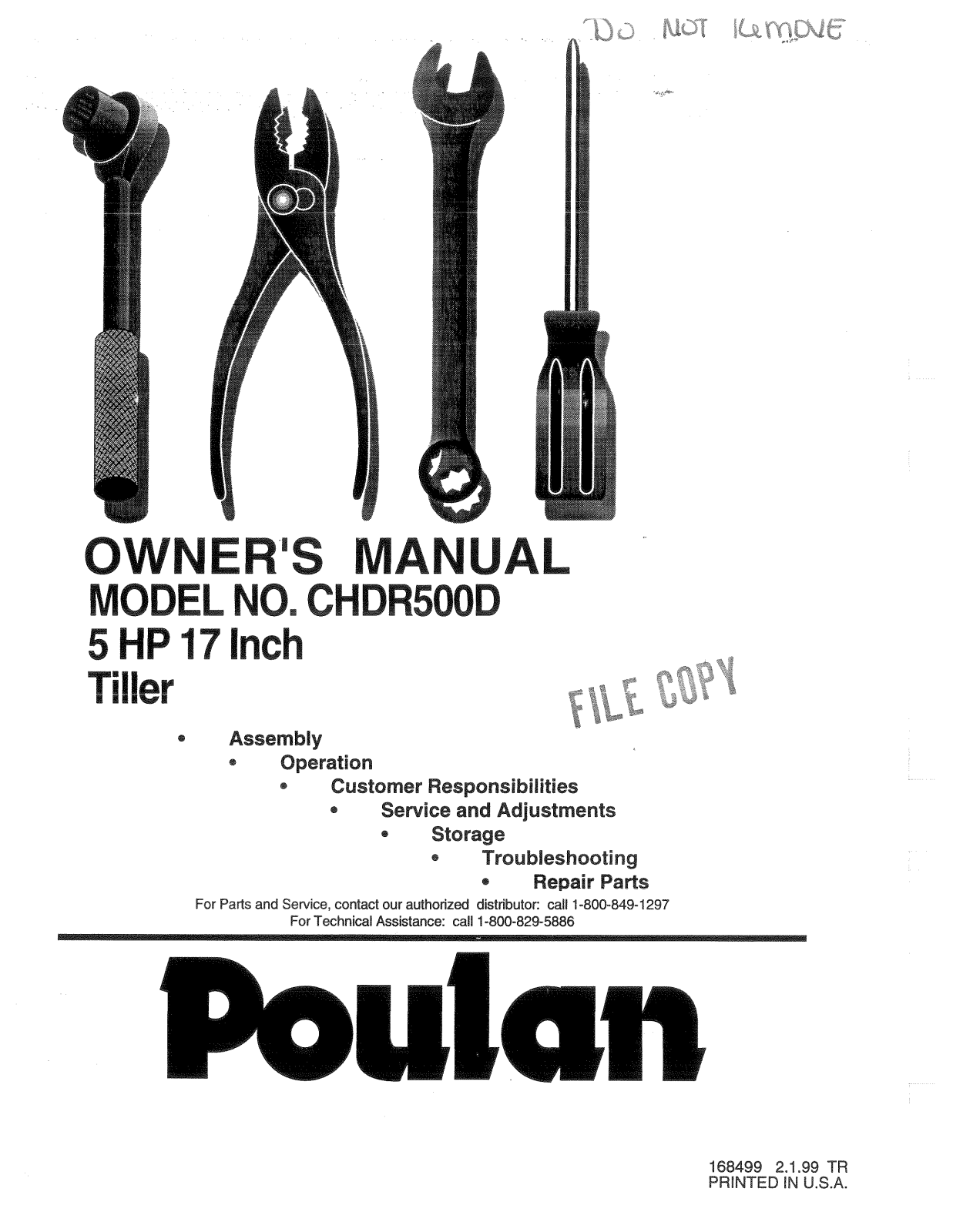 Poulan 168499 User Manual