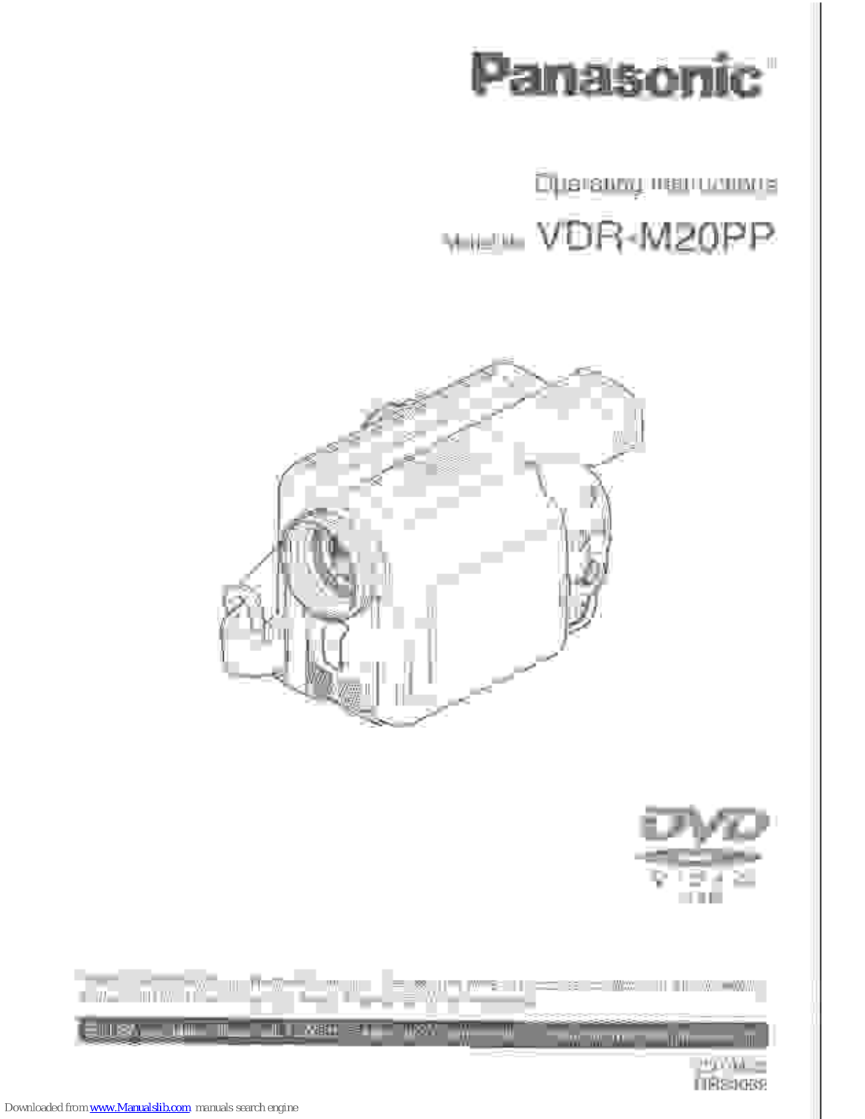 Panasonic VDR-M20, VDRM20P - DVD RAM PALMCORDER, VDRM20PP Operating Manual