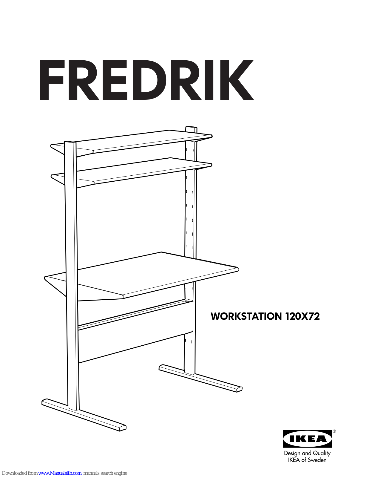 IKEA FREDRIK COMPUTER WORKSTATION 50X28, FREDRIK WORKSTATION 120X72 Instructions Manual