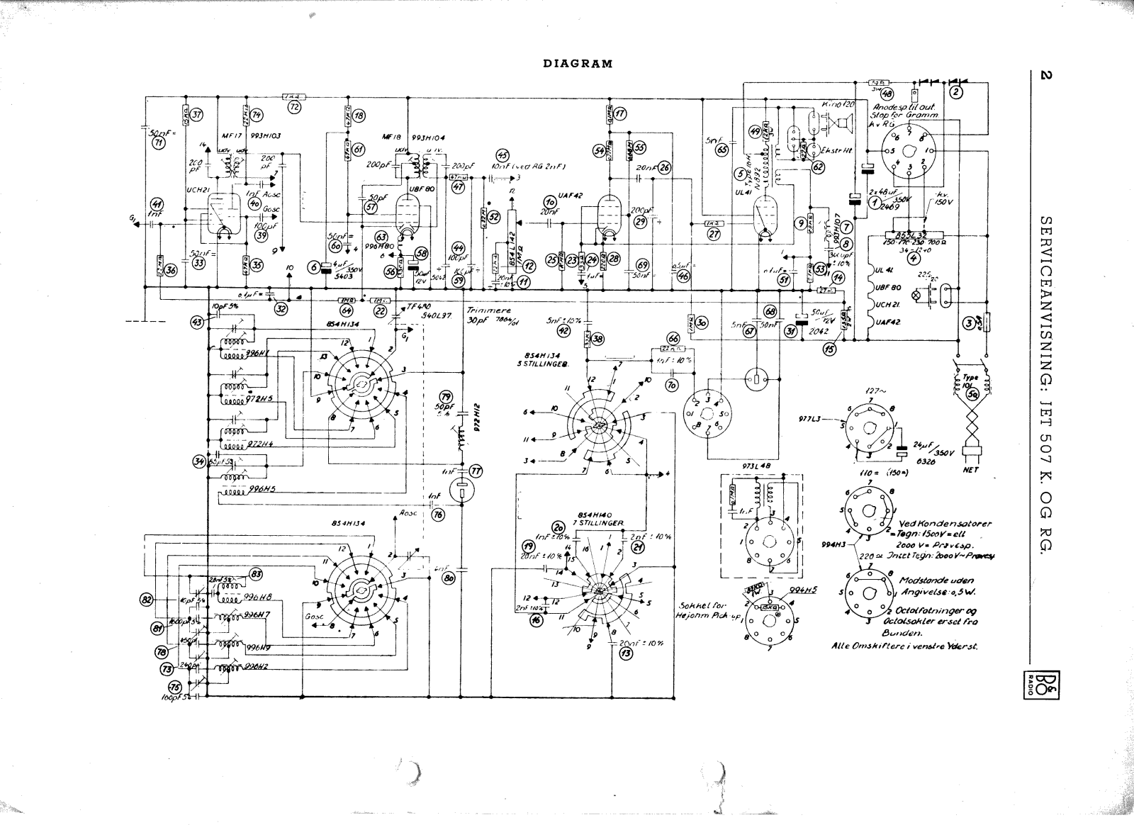 Bang & Olufsen JET-507 Schematic