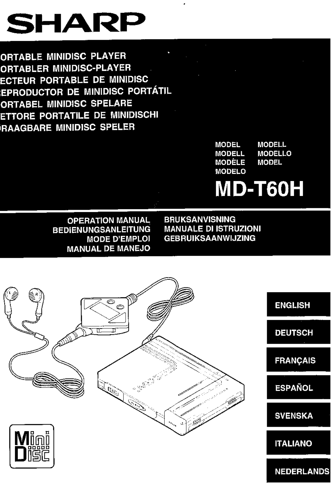 Sharp MD-T60H User Manual