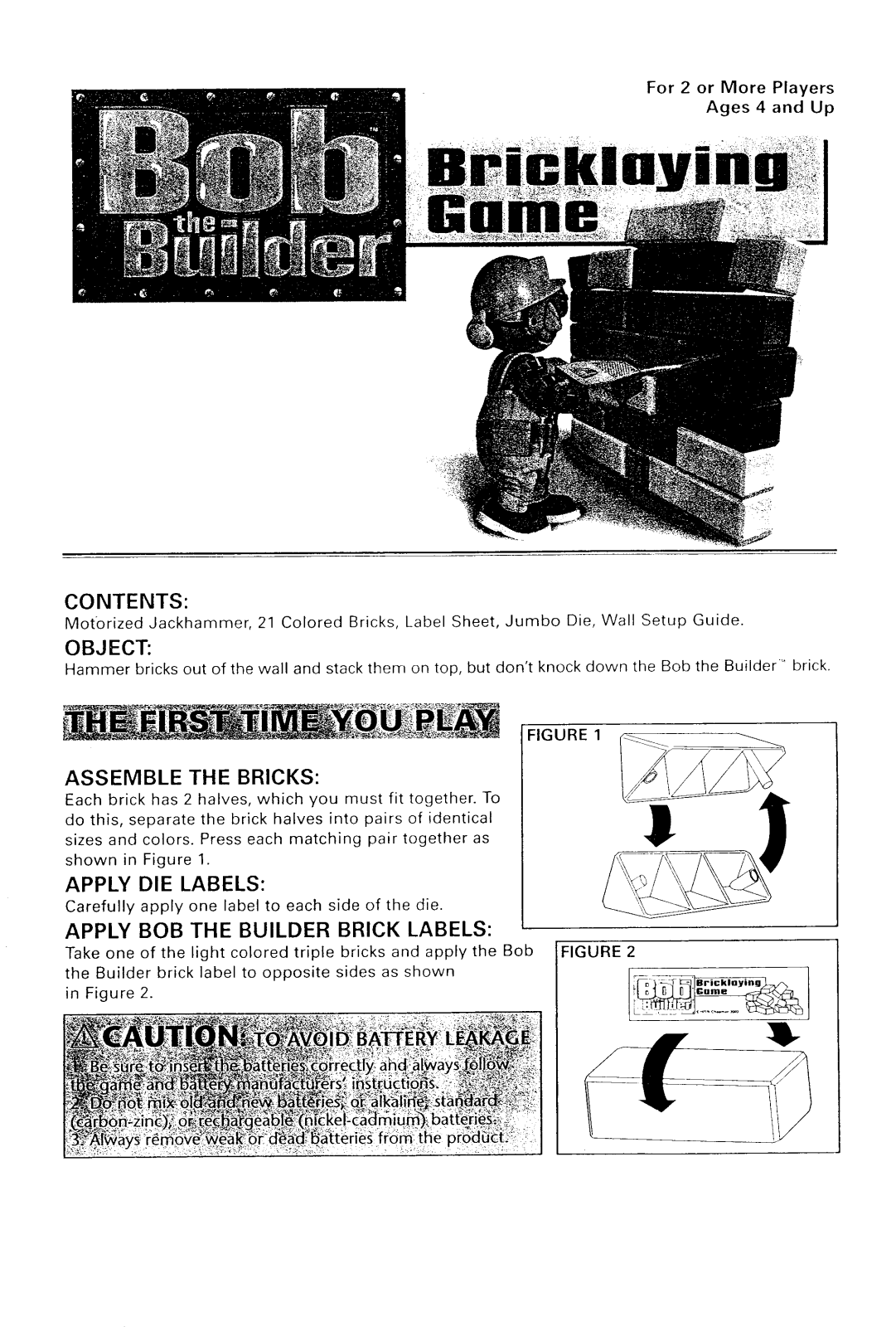 HASBRO Bob the Builder Bricklaying User Manual