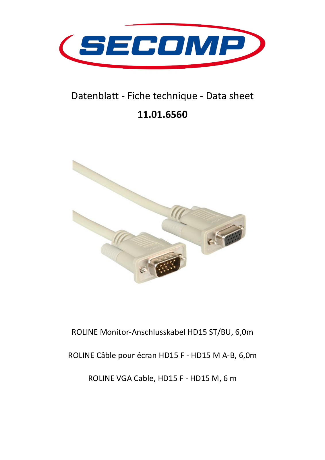 ROLINE 11016560 Datasheet - ManualMachine.com