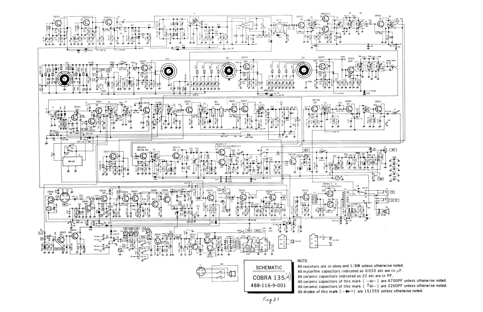 Cobra 132, 135 Schematic