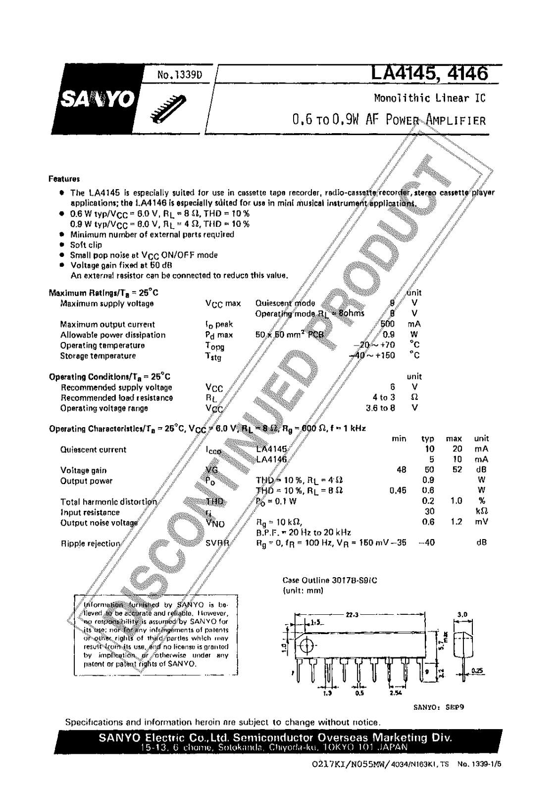 Datasheet LA4146 Specification - ManualMachine.com