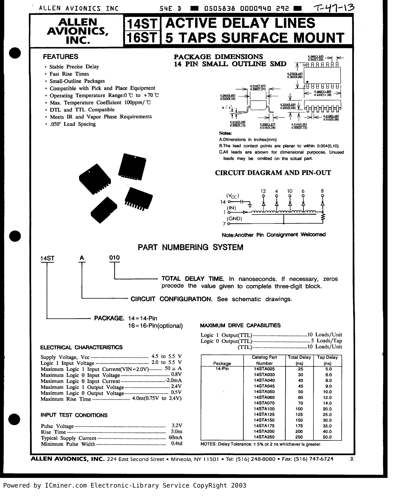 ALLEN AVIONICS 14ST, 16ST Service Manual