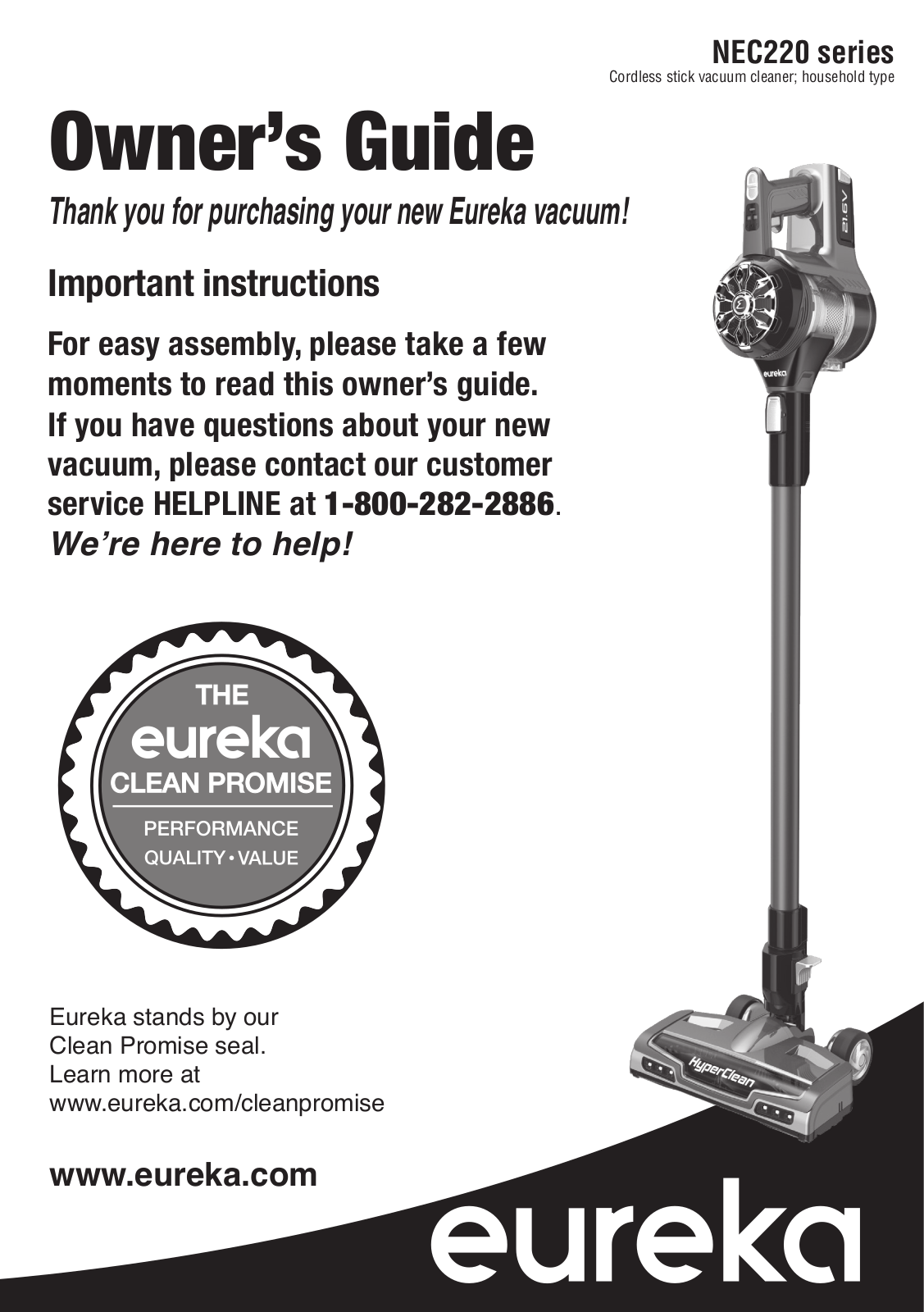 Eureka NEC229, NEC228, NEC226 User Manual