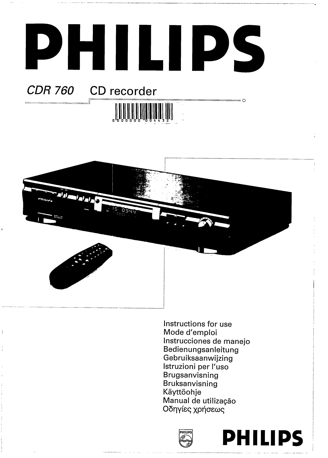 Philips CDR760/11S, CDR760BK, CDR760/00 User Manual