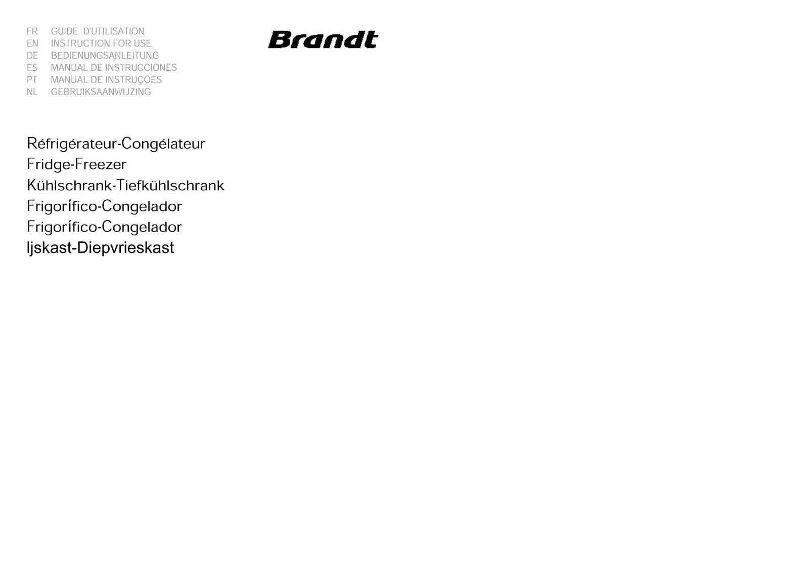 Brandt SA1552E, SA1652E User Manual