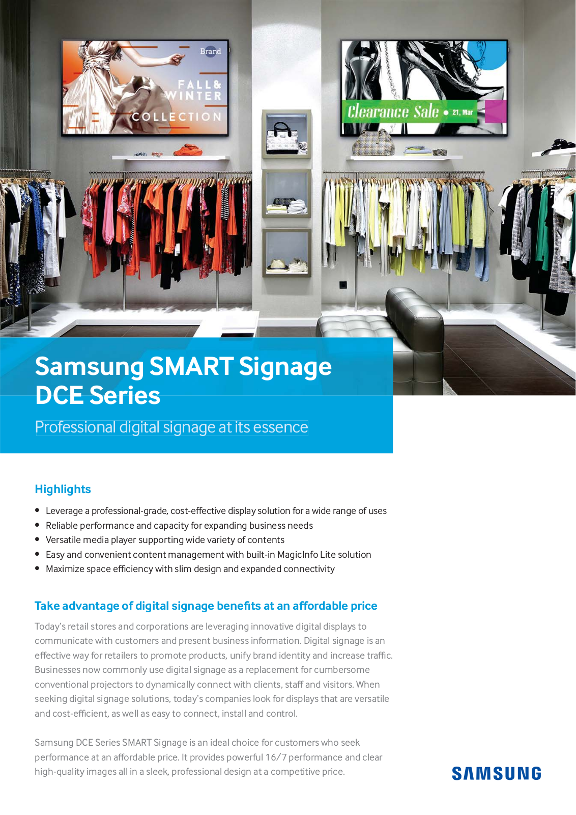 Samsung LH55DCEPLGC/EN, LH32DCEPLGC/EN Datasheet