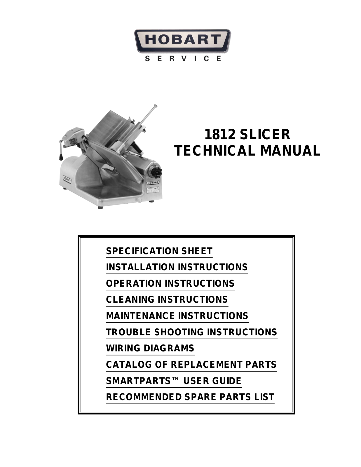 Hobart 1812 User Manual