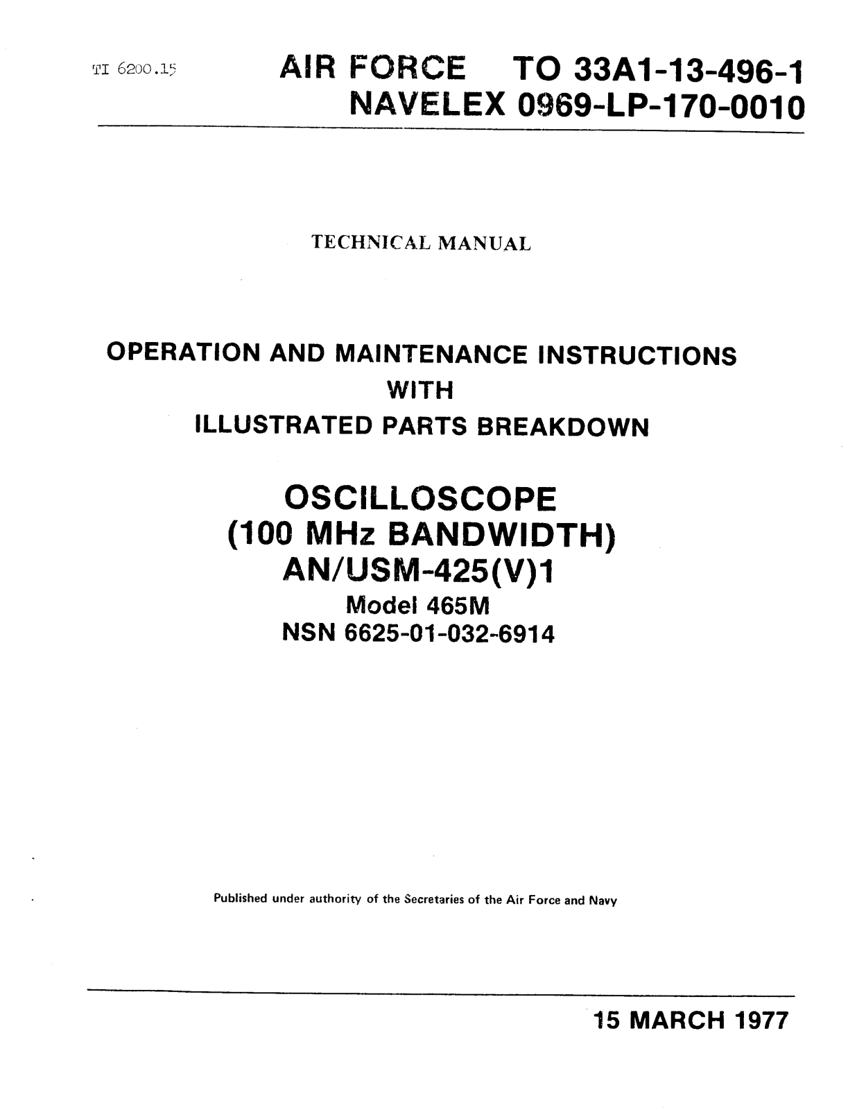 Tektronix 465m schematic