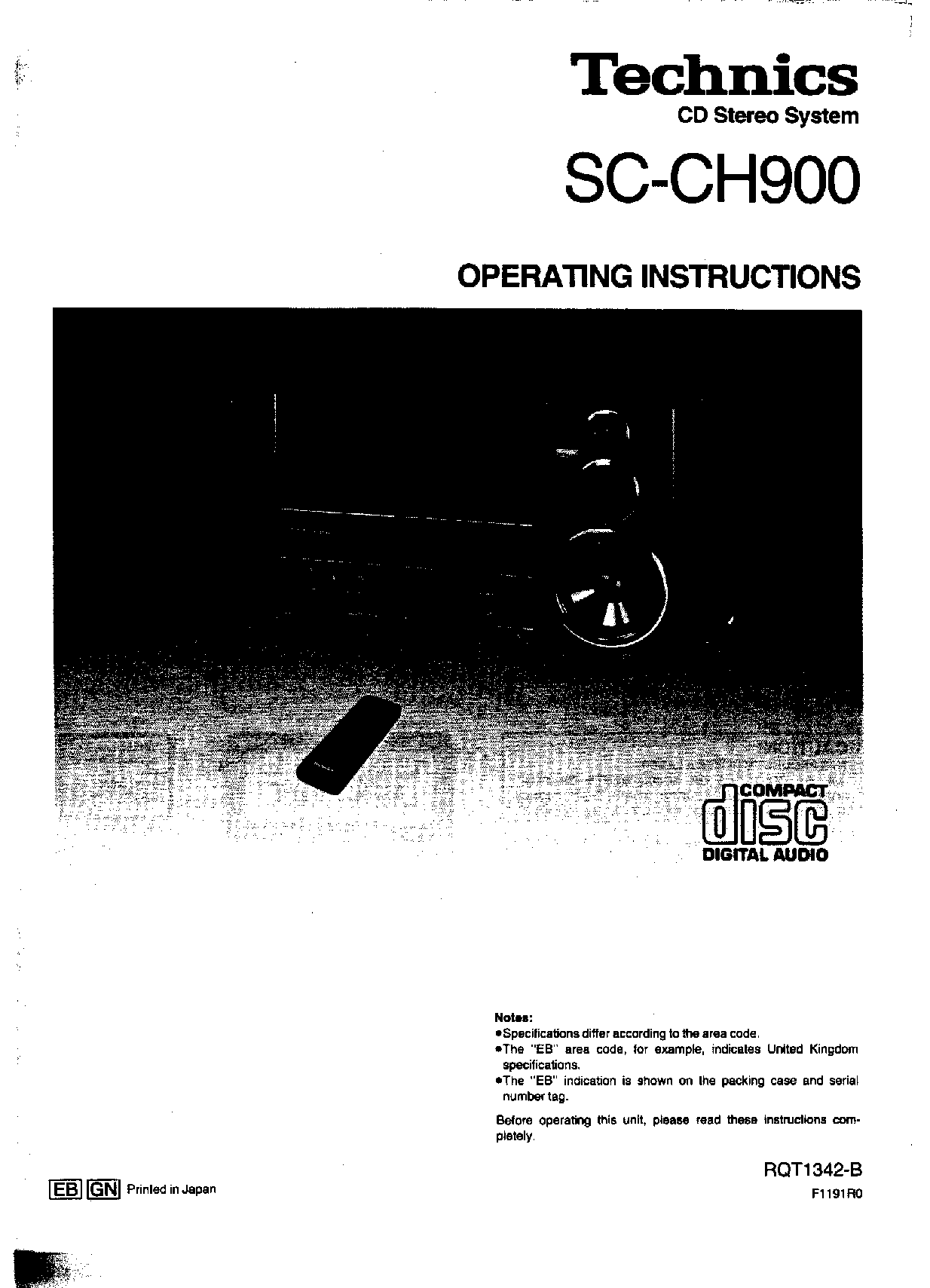 Technics SC-CH900 User Manual