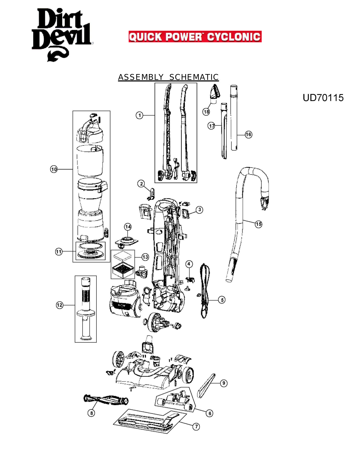 Dirt Devil UD70115 Service Manual