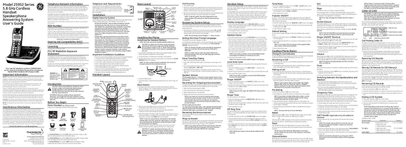 Technicolor - Thomson 25952XX2, 25952XX3, 25952XX4 User Manual