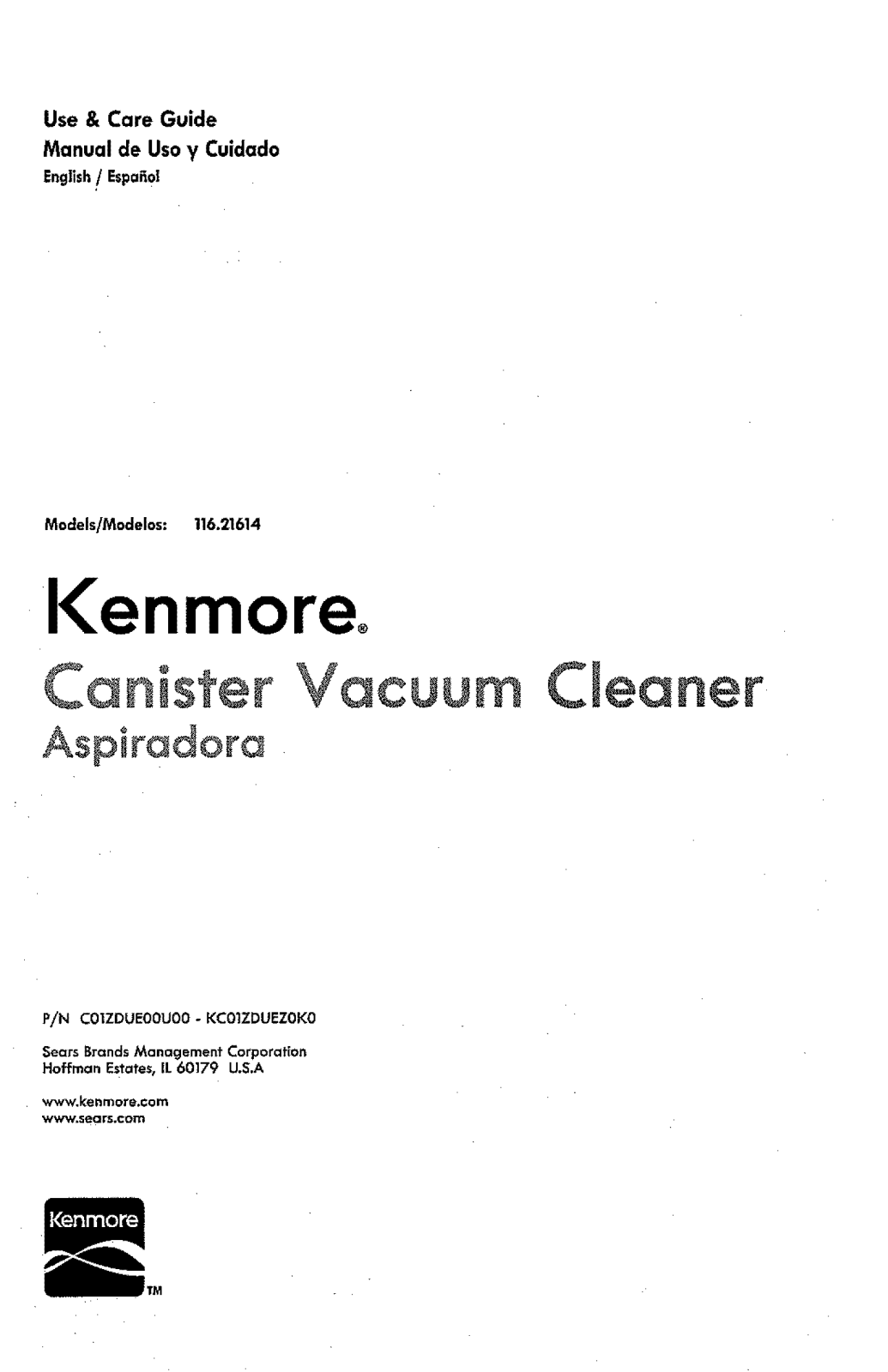 Kenmore 11651614013, 11621614013 Owner’s Manual