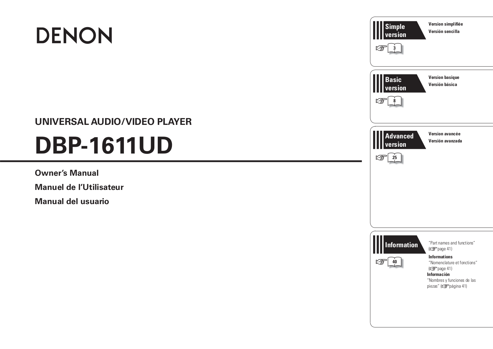 Denon DBP-1611UD Owners Manual