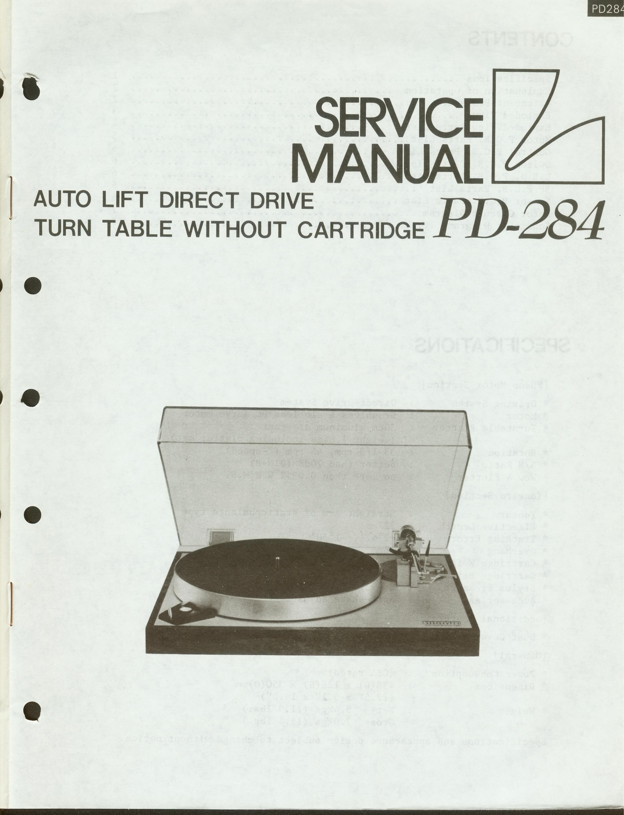 Luxman PD-284 Service manual