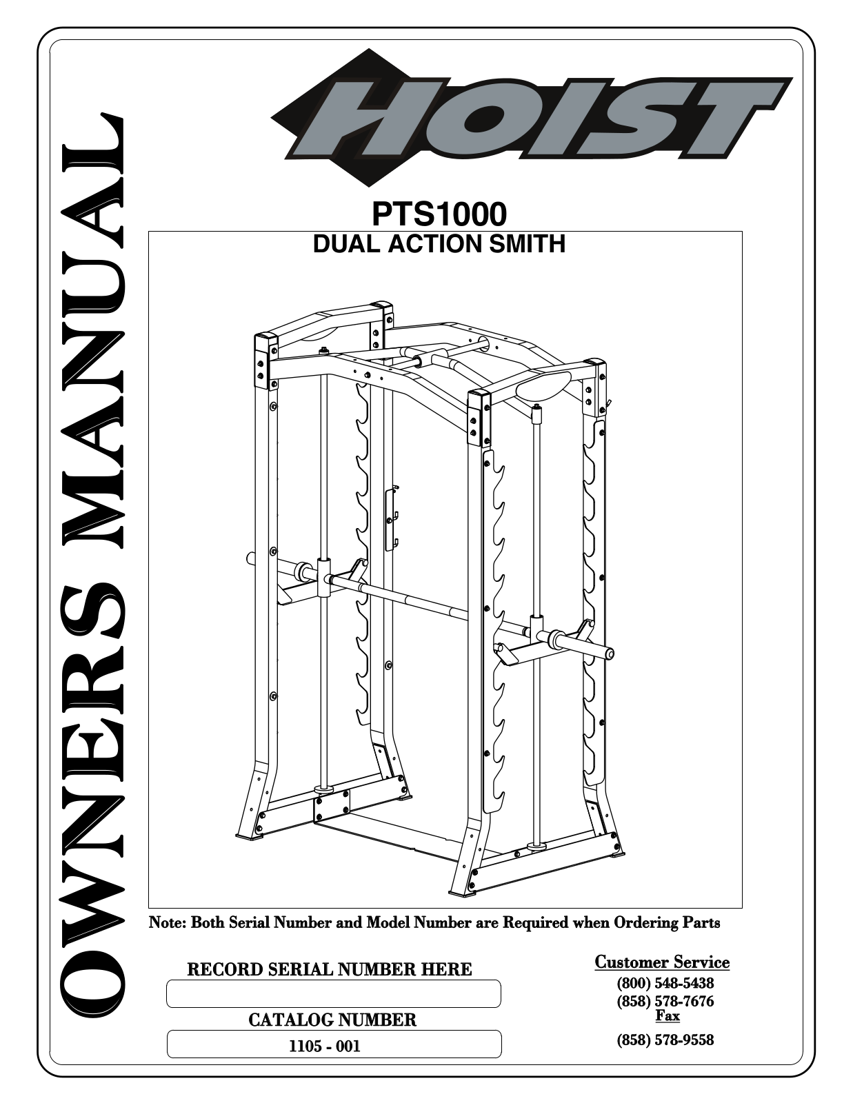 Hoist Fitness PTS 1000 User Manual