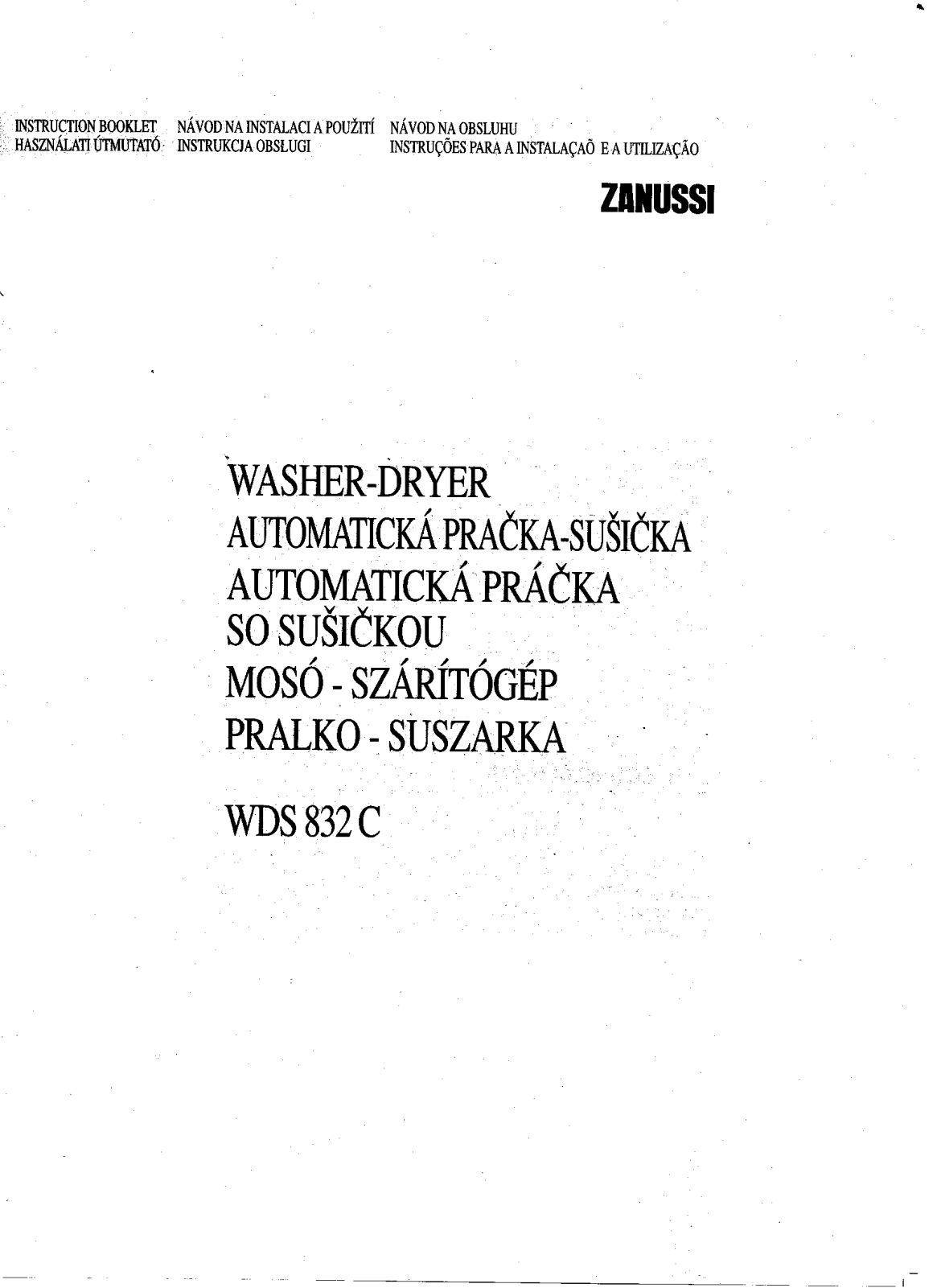 Zanussi WDS832C User Manual