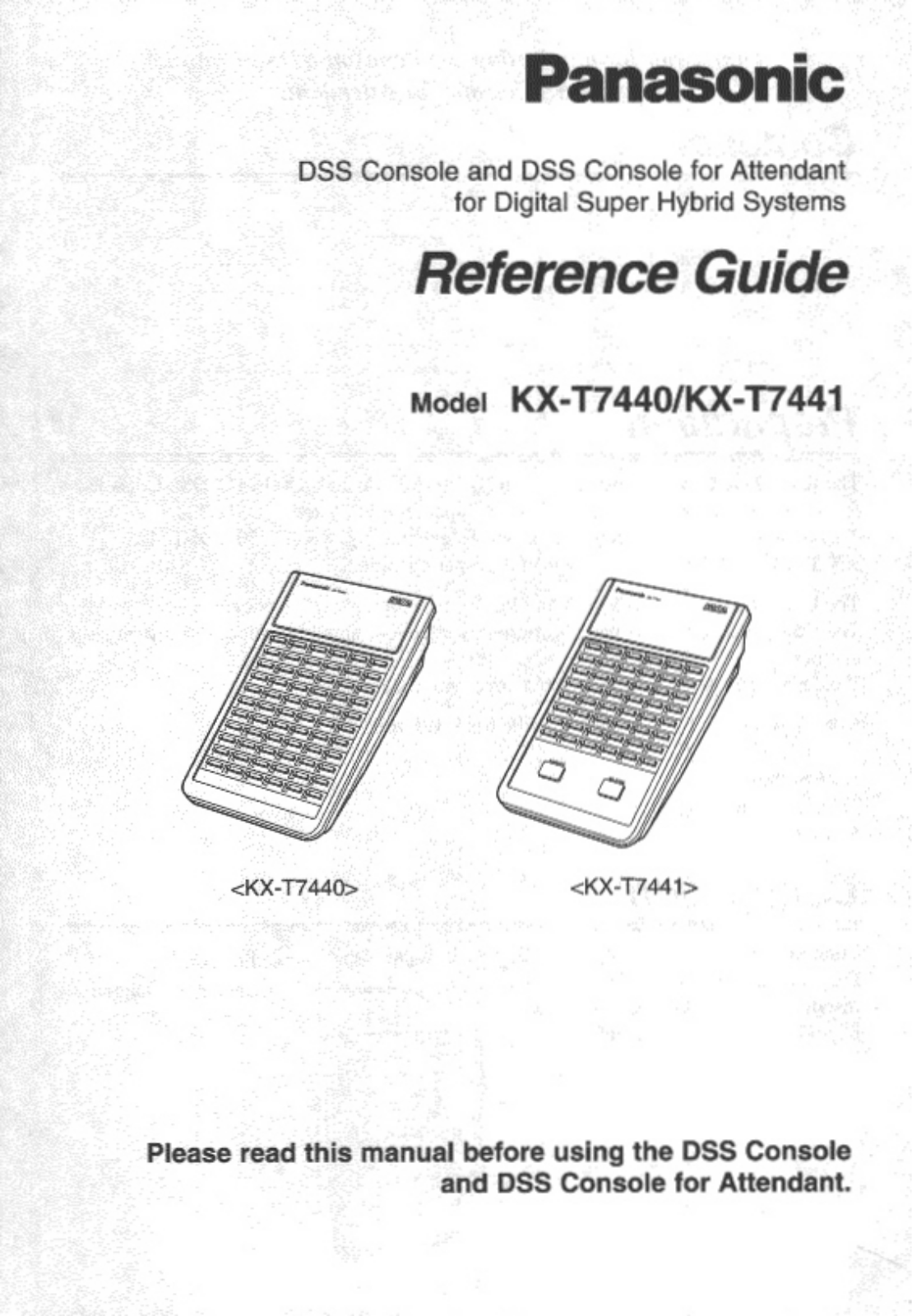 Panasonic KX-T7441, KX-T7440 User Manual