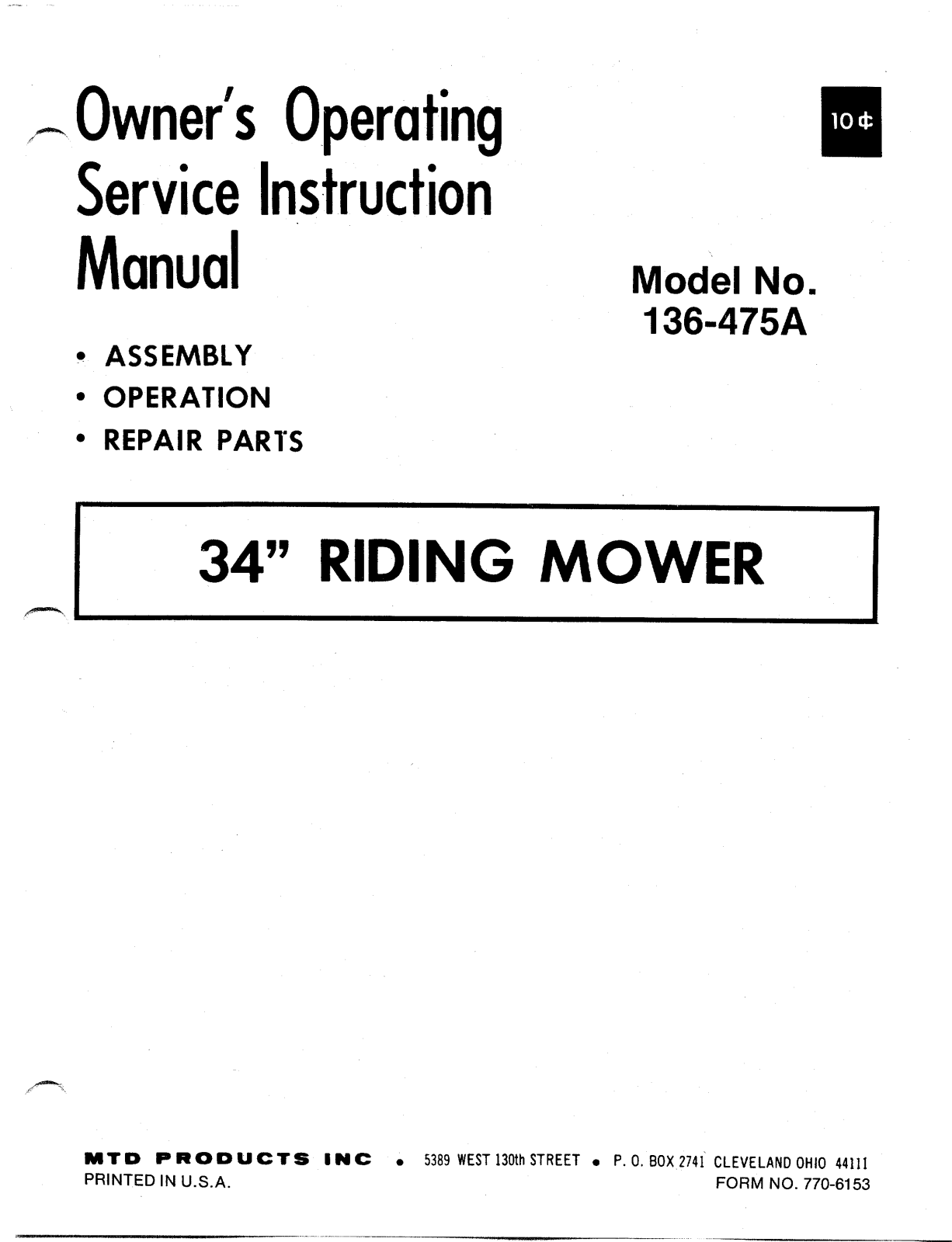 MTD 136-475A User Manual