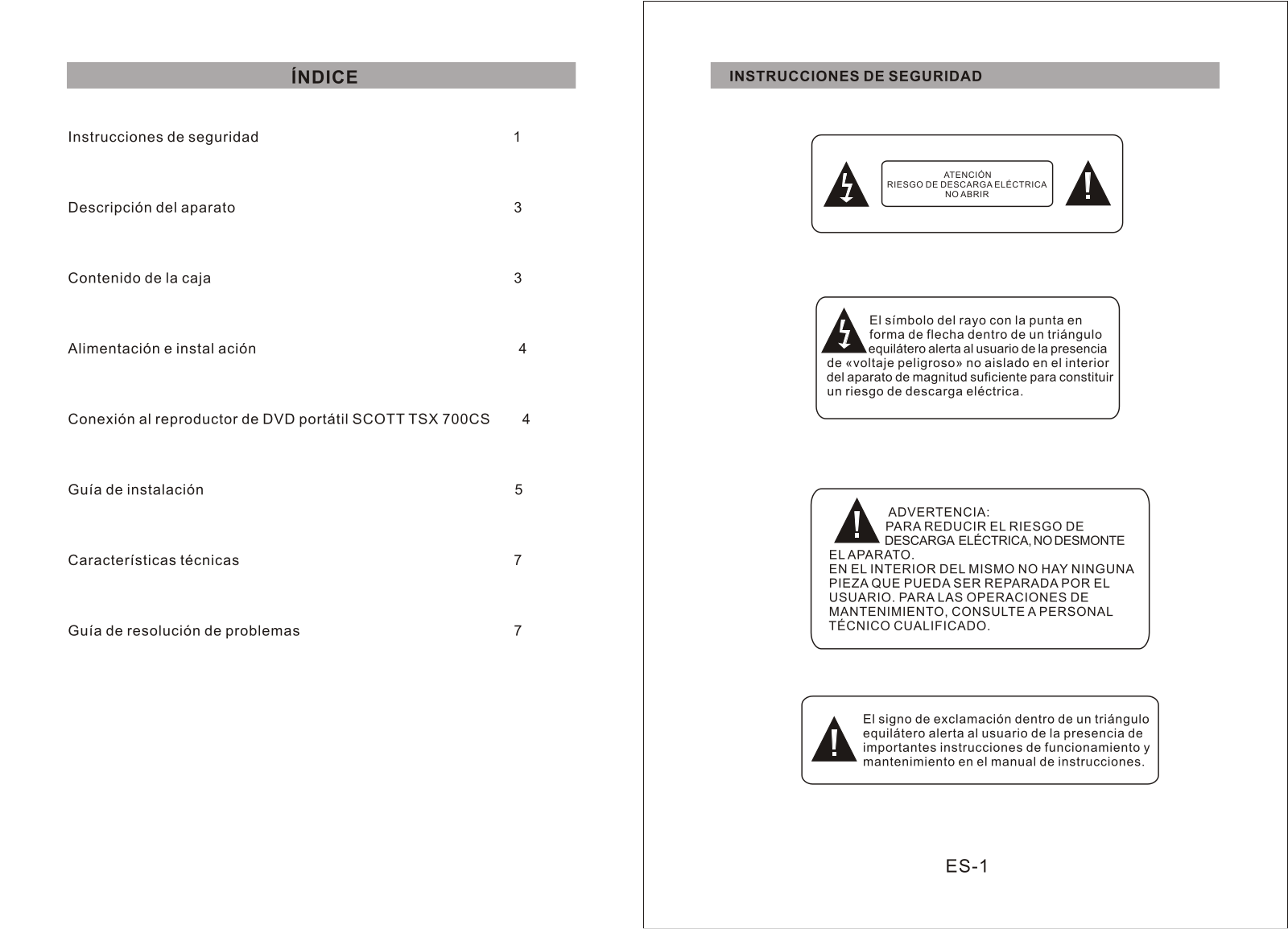 Scott TX 700 M TECHNICAL SPECIFICATIONS