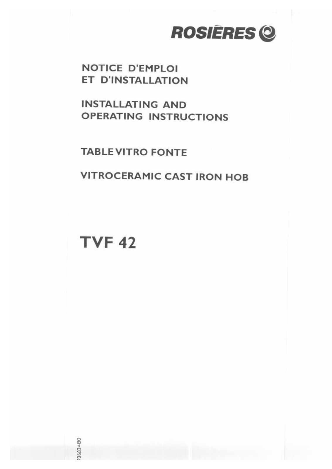 Rosieres TVF 42 User Manual