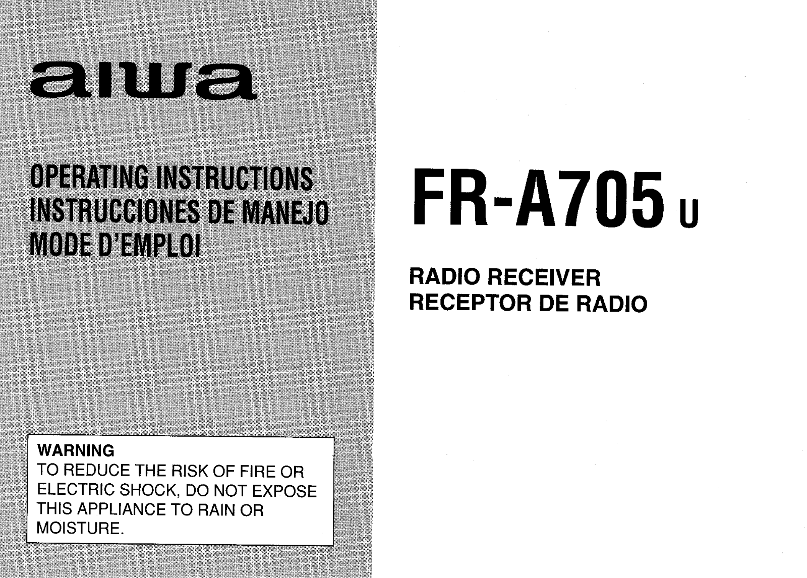 Sony FRA705 Operating Manual