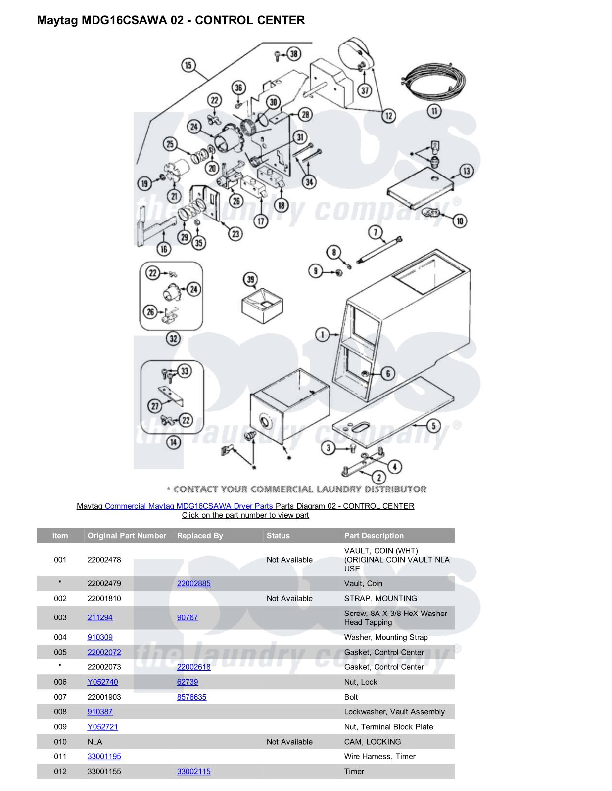 Maytag MDG16CSAWA Parts Diagram