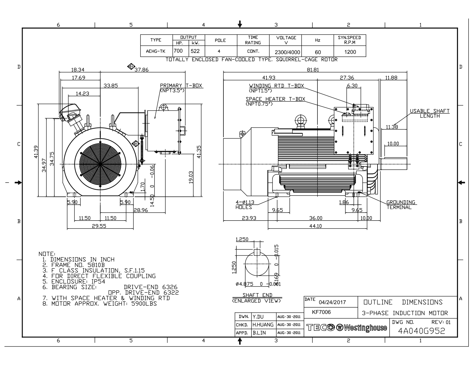 Datasheet KF7006 Reference Drawing (Teco) - ManualMachine.com