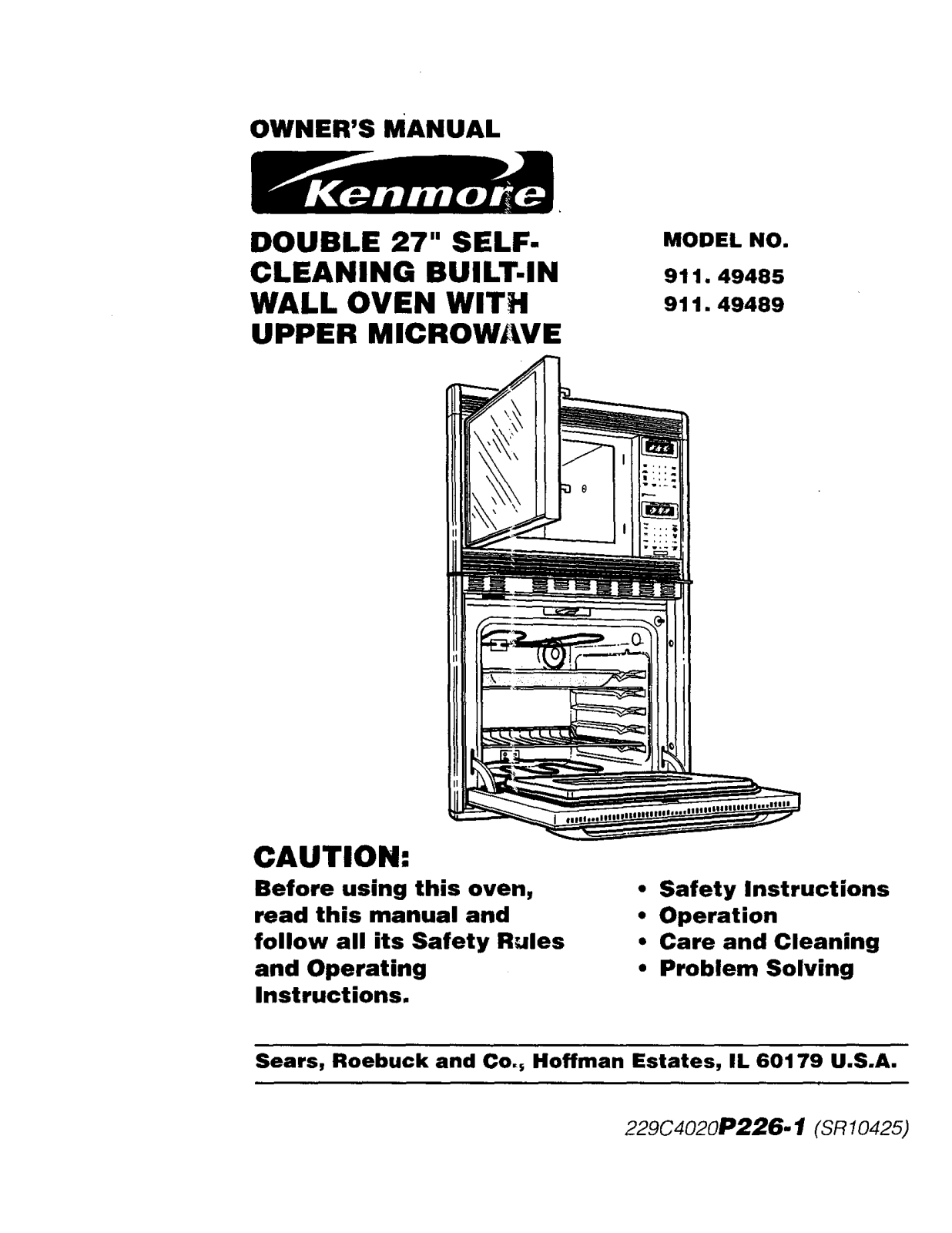 Kenmore 91149485890, 91149485992, 91149489890, 91149489992 Owner’s Manual