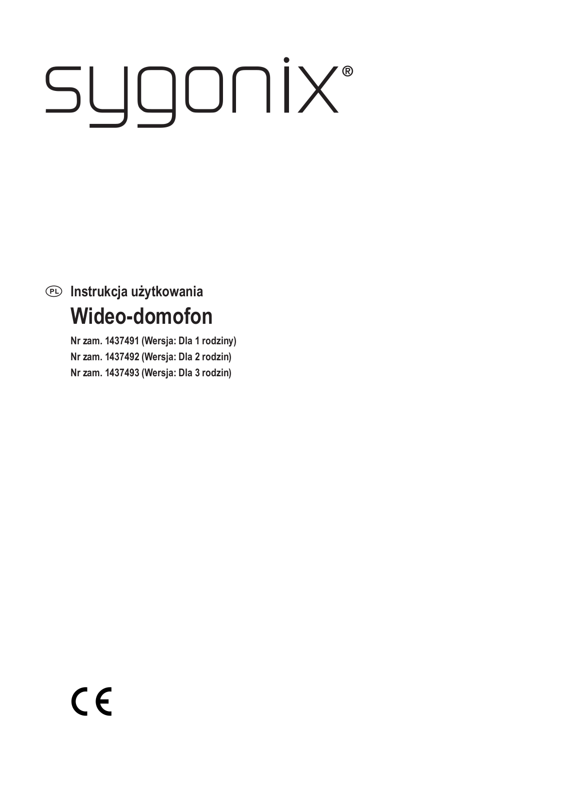 Sygonix 1437491, 1437492, 1437493 Operating instructions