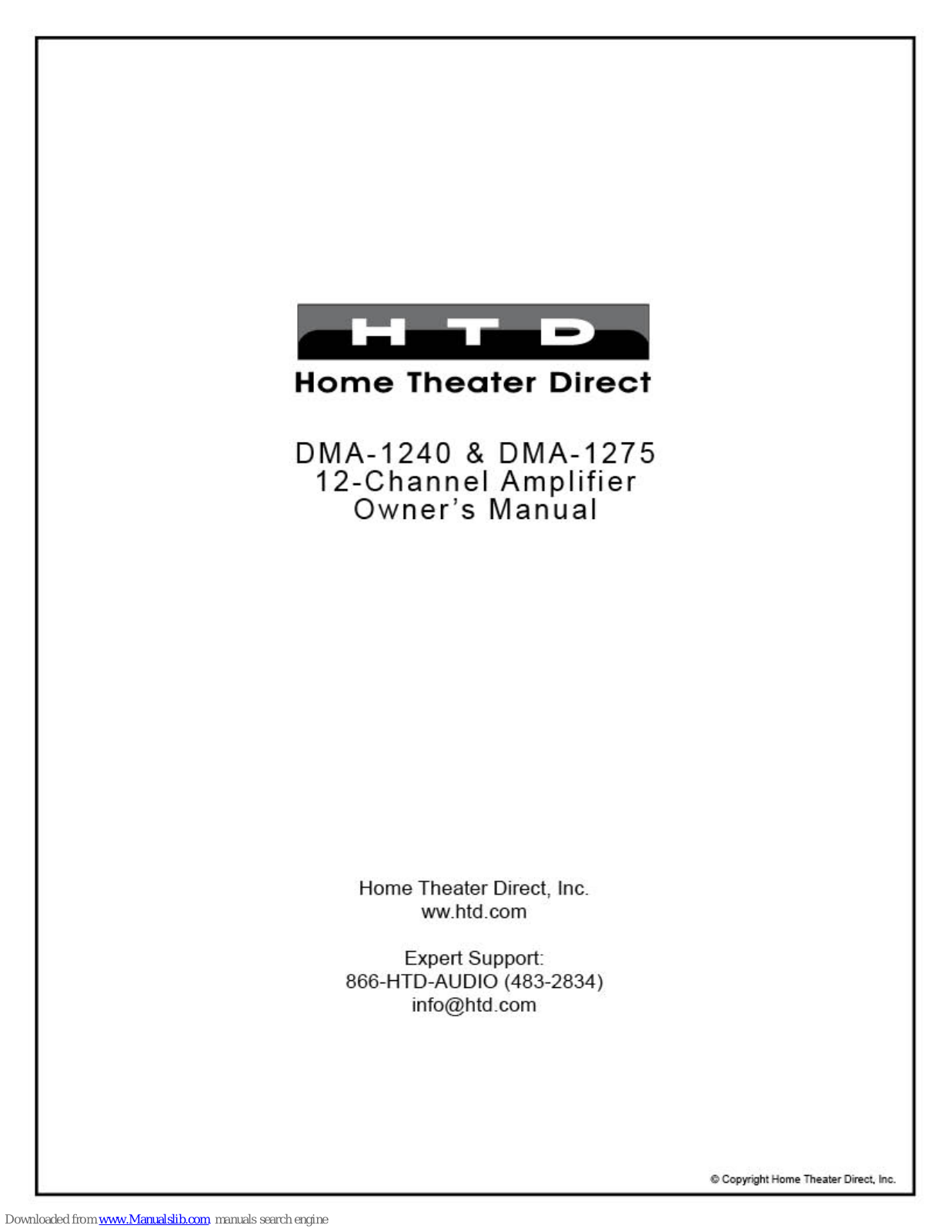 HTD DMA-1240, DMA-1275 Owner's Manual