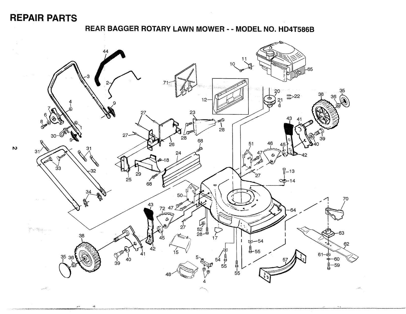 AYP HD4T586B Parts List