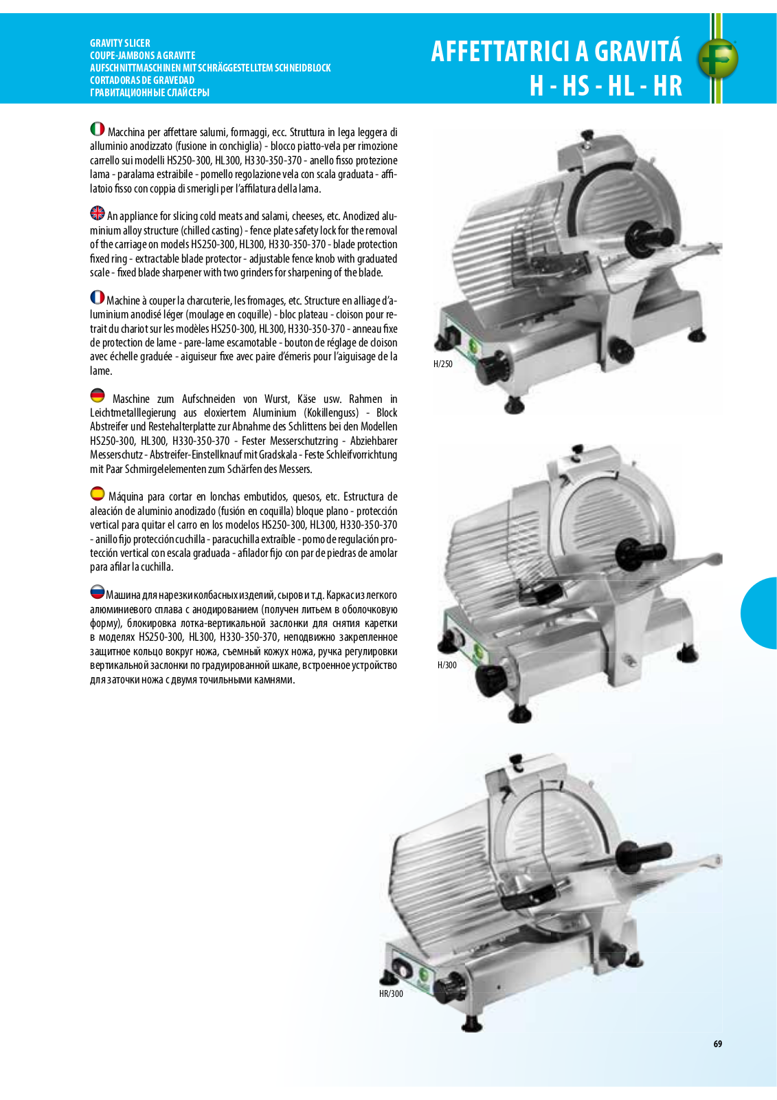 FIMAR H/220, H/250, HS/250, HR/250, H/275 Datasheet