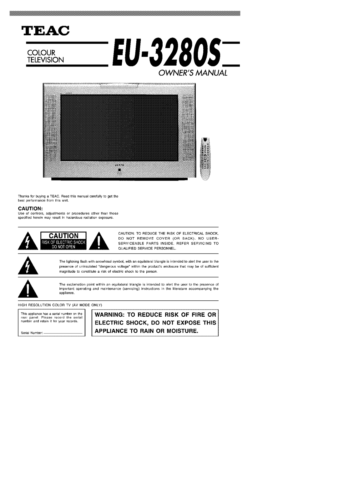 Teac EU-3280S User Manual