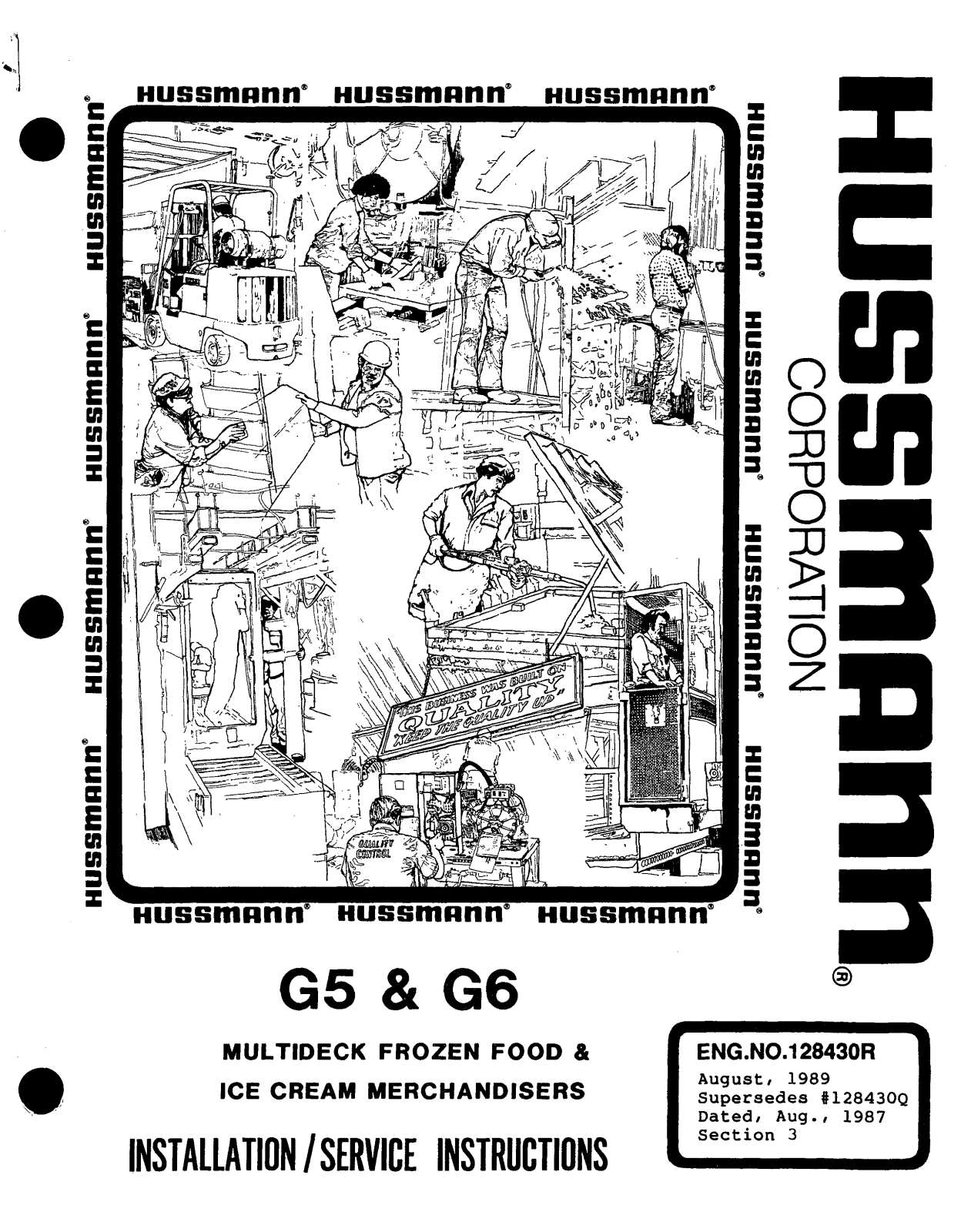 Hussmann G5, G6, G5-F, G6-F, G5-FL Installation And Service Instructions Manual