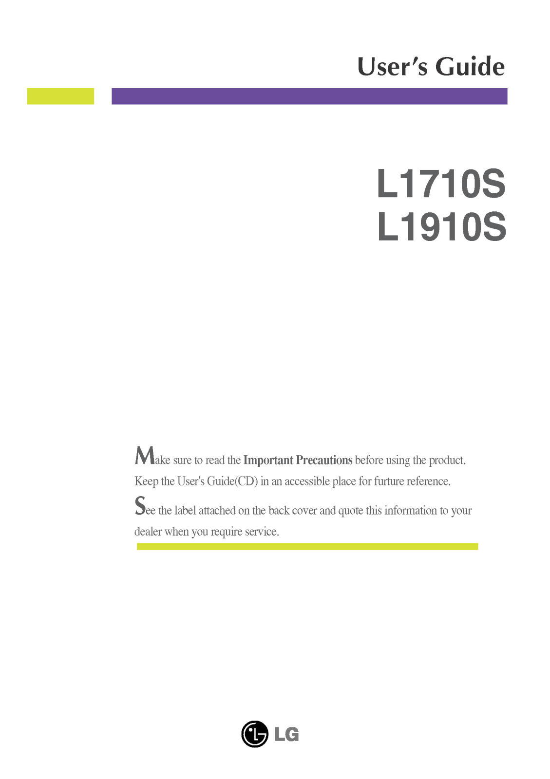 LG L1910S, L1910S-K User Manual