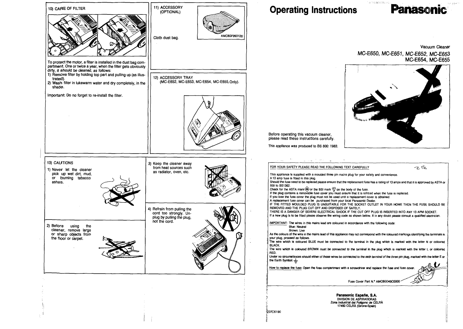 Panasonic MC-E650, MC-E652, MC-E651, MC-E655, MC-E653 User Manual