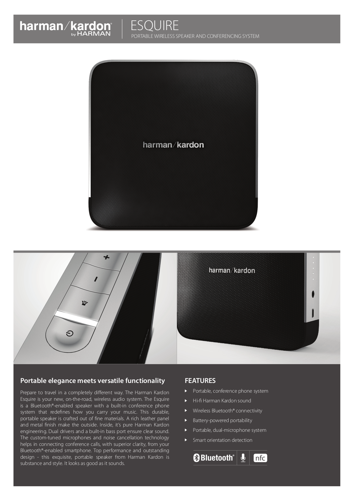 Harman Kardon Esquire Specification Sheet