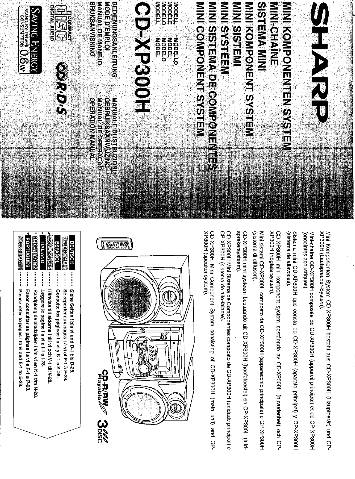 Sharp CD-XP300H User Manual