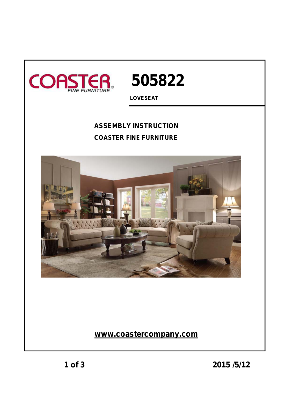 Coaster 505822 Assembly Guide - ManualMachine.com