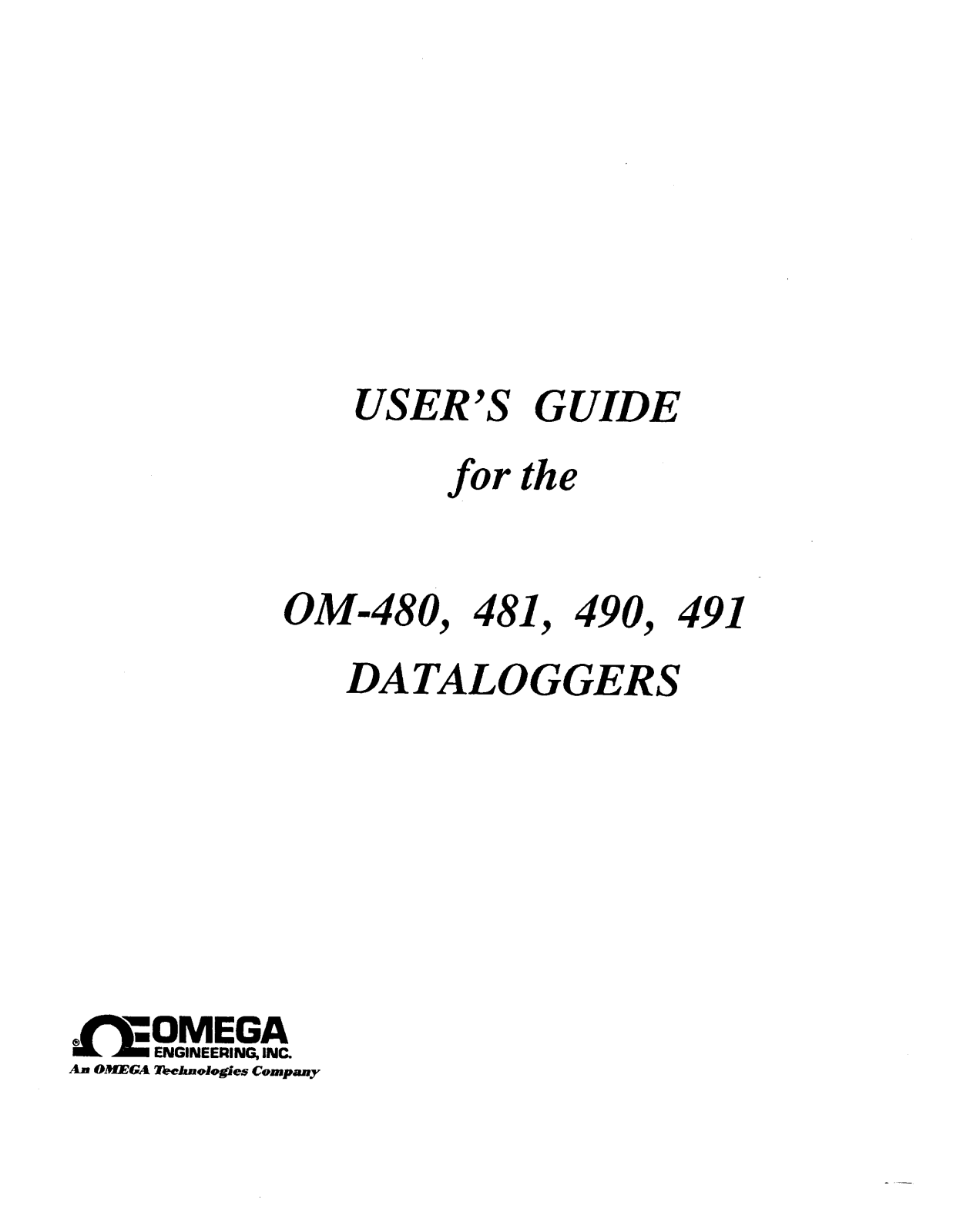 Omega Products OM-480 Installation  Manual