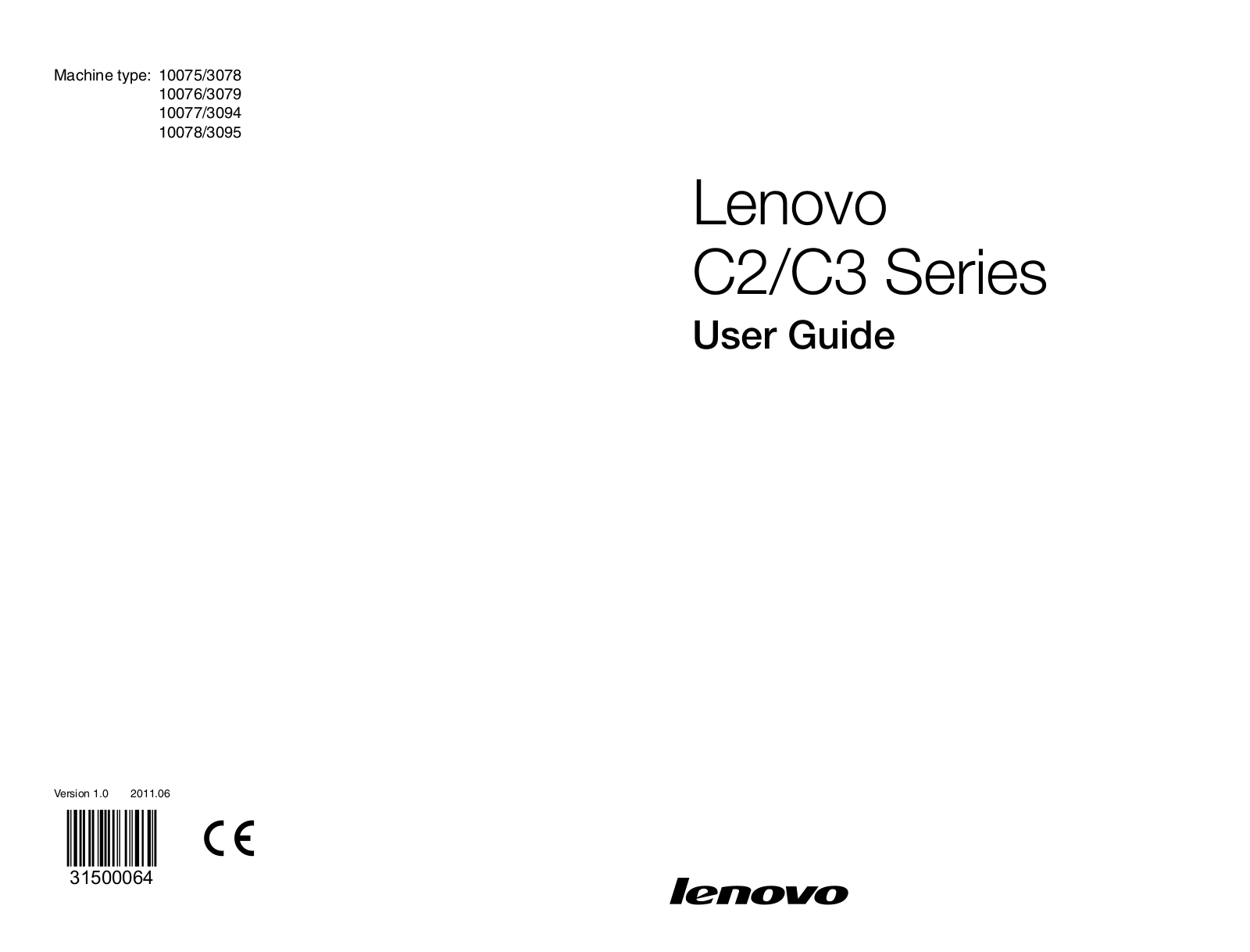 Lenovo 10076-3079, 10078-3095, 10077-3094, 10075-3078 User Manual