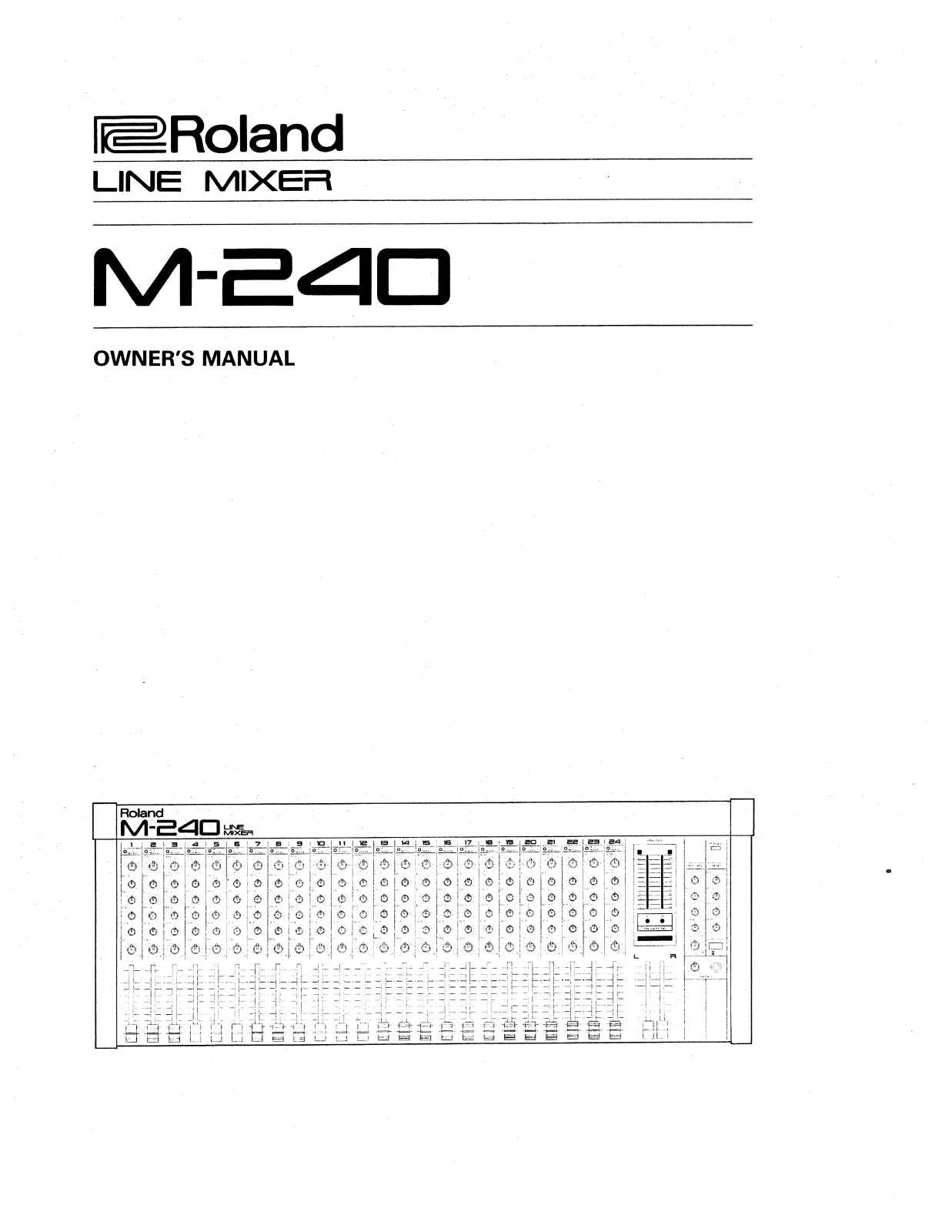 Roland Corporation M-240 Owner's Manual