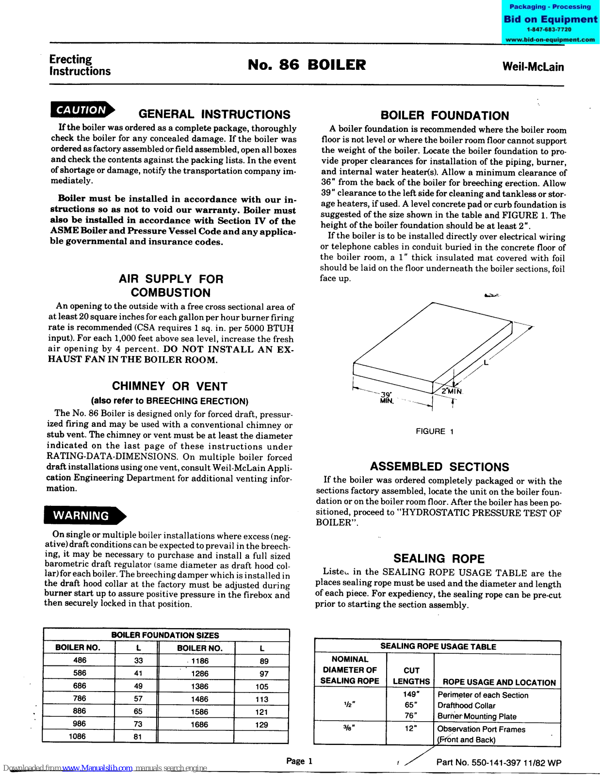 Weil-McLain 686 Series, 886 Series, 1086 Series, 786 Series, 1186 Series Instructions Manual